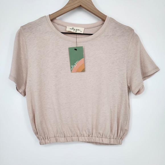 Molly Green NWT Cropped Top Size S Light Tan Soft Neutral‎ Minimalist - Picture 2 of 6